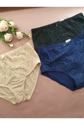 Трусики слипы из микрофибры и кружева с завышенной посадкой Annajolly 60858